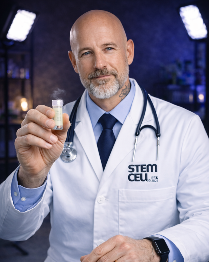 Dr. with Stem Cell Vial